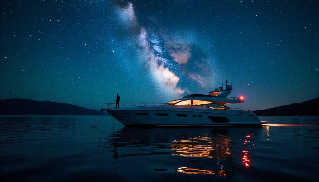 Yacht night sky viewing solitude